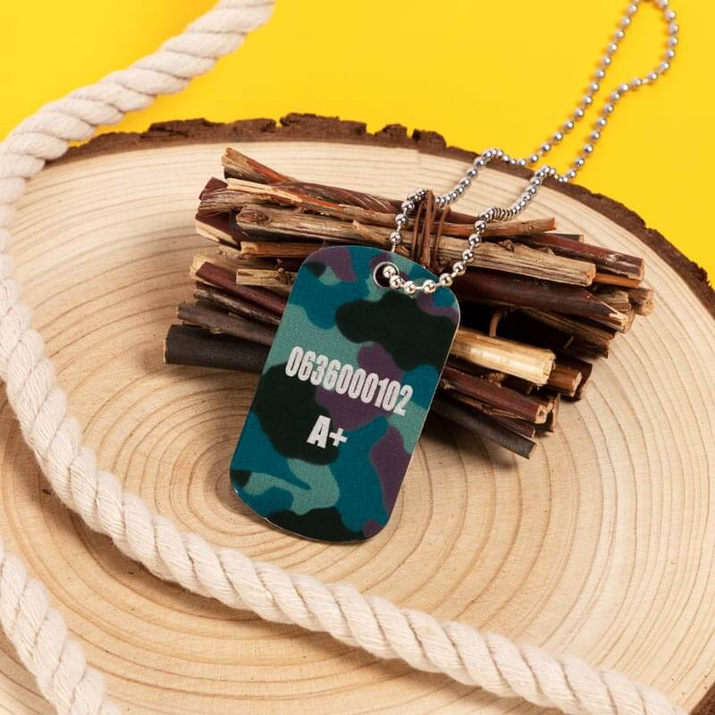 Dog tag camouflage gravé Dog tag camouflage gravé