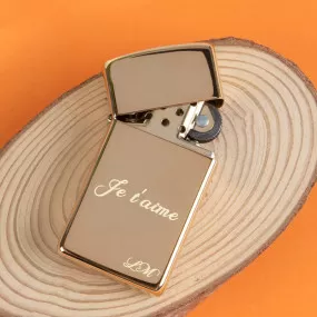 Briquet Zippo brass slim gravé