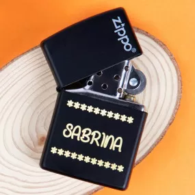 Zippo black matte gravé