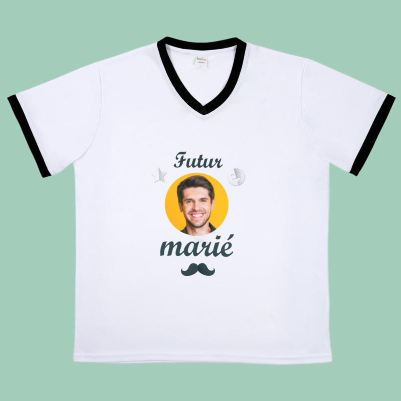 Tee shirt avec bord noir pour homme Tee shirt avec bord noir pour homme