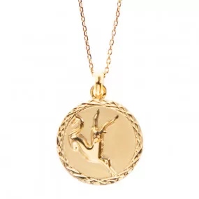 Collier plaqué or capricorne gravé