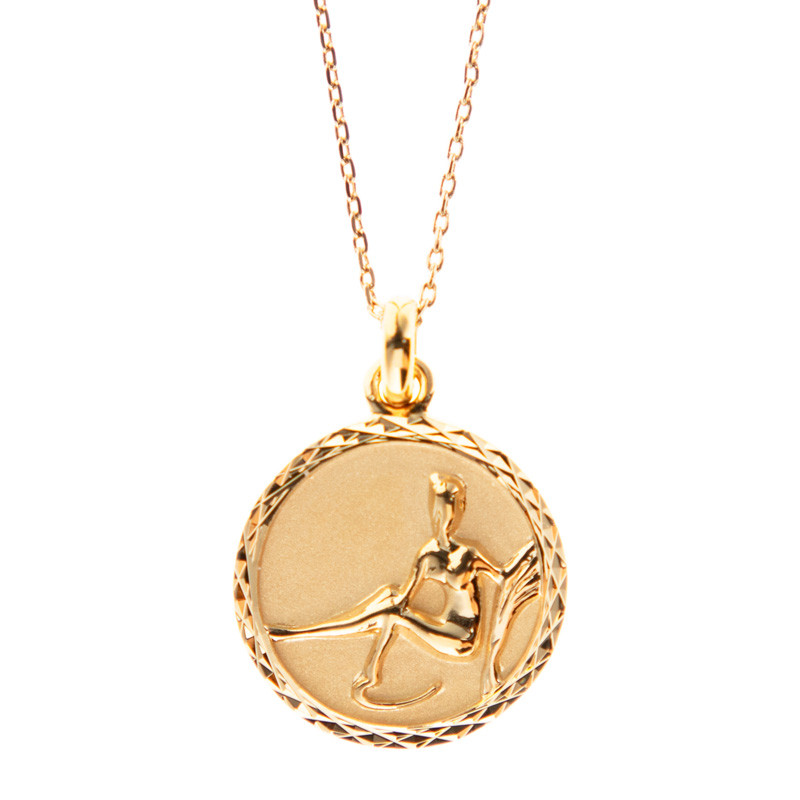Collier zodiaque Vierge plaqué or 18K gravé Collier zodiaque Vierge plaqué or 18K gravé