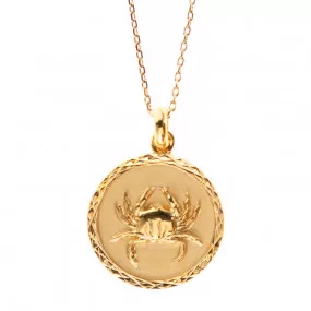 Collier zodiaque cancer plaqué or gravé