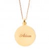 Pendentif balance avec texte gravé au verso