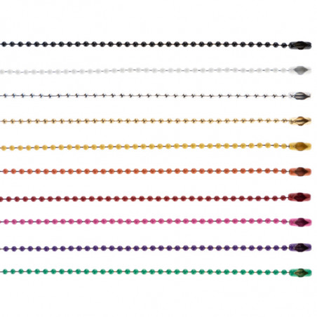 Chaînes boules acier colorées Chaînes boules acier colorées