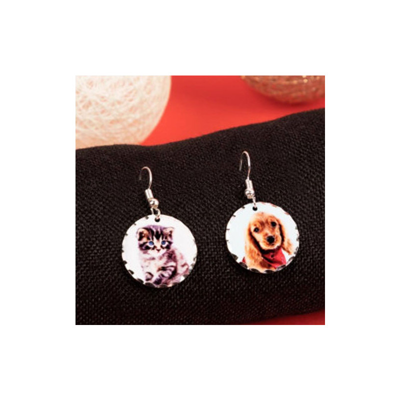 Paire boucles oreilles rondes photo