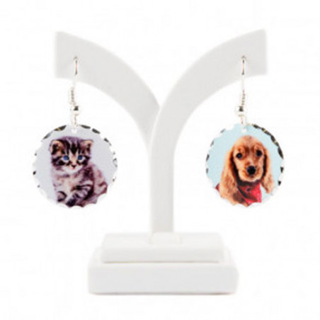 Boucles d'oreilles photo forme rondes Boucles d'oreilles photo forme rondes