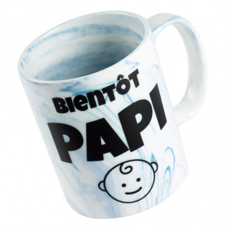Mug marbre bleu personnalisable