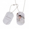 Dog tag double personnalisable photo
