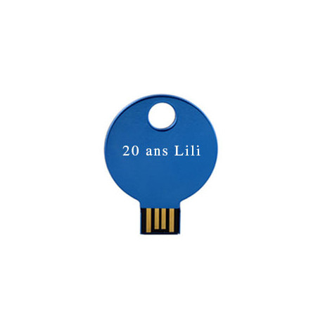 Clé USB Ronde 8 Go Bleue