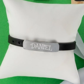 Bracelet en acier et cuir