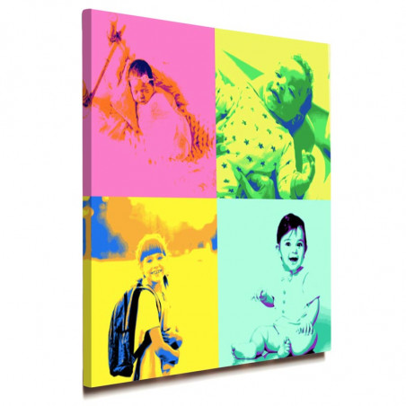 Tableau pop art 4 photos de 40 cm