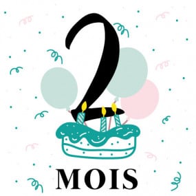 Cadeau personnalisé Anniversaire 2 mois