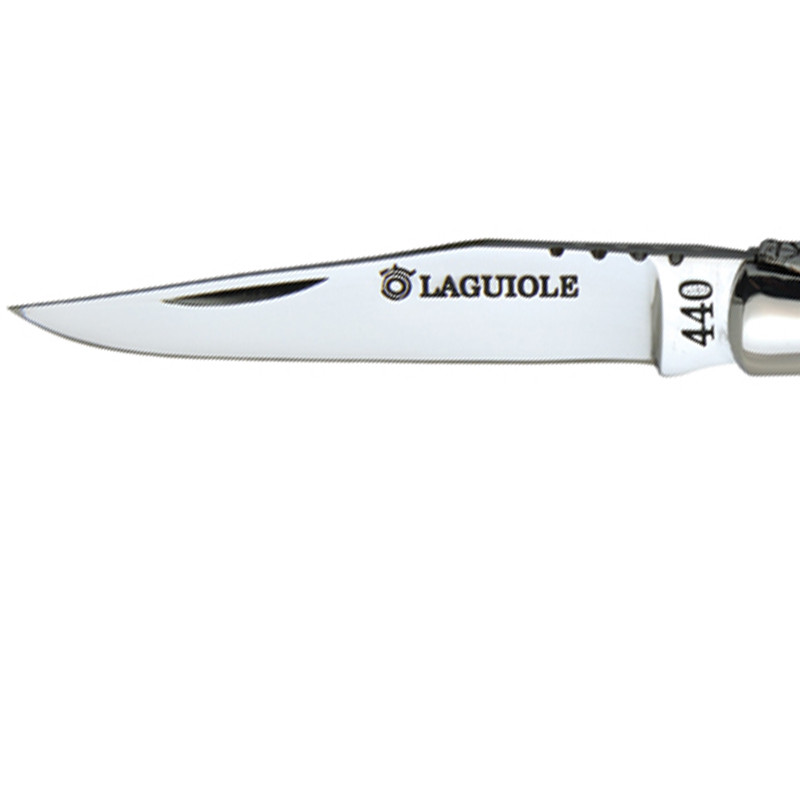 Couteau laguiole corne brune gravé