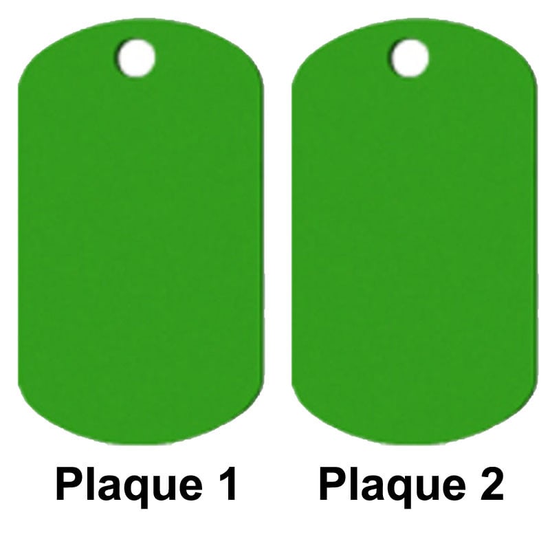 Dog tag double plaque verte