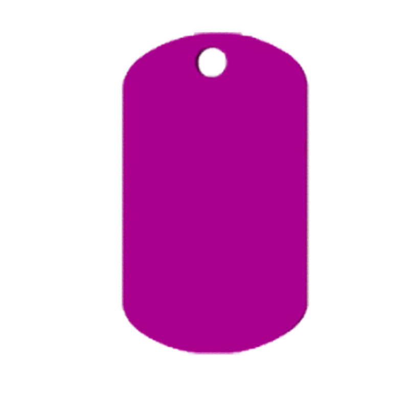 Dog tag simple violet gravé