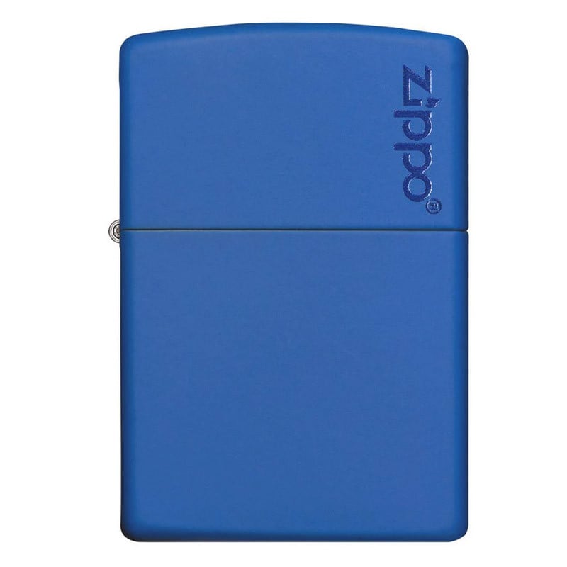 Briquet zippo bleu gravé