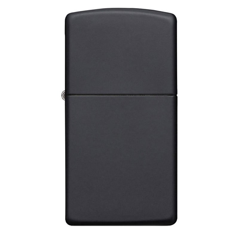 Zippo black matte slim gravé