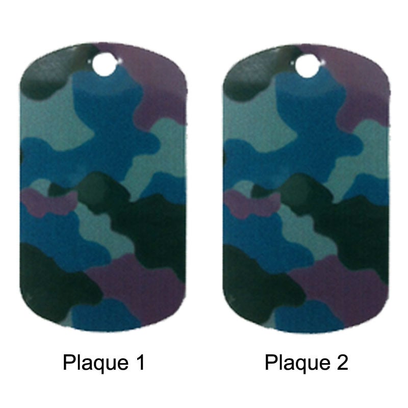 Double dog tag camouflage gravé