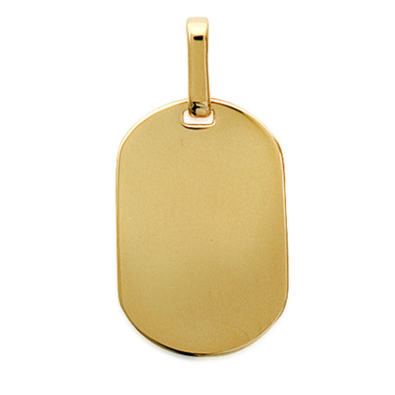 Pendentif plaque arrondie gravé