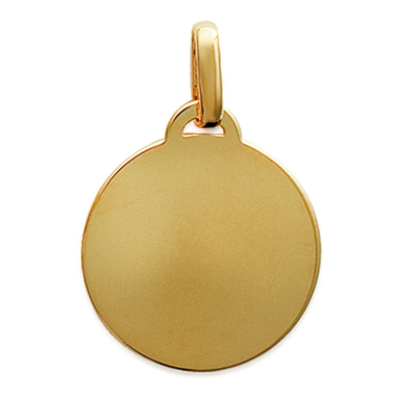 Pendentif rond plaqué or gravé