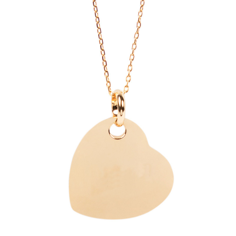 Pendentif plaqué or coeur gravé