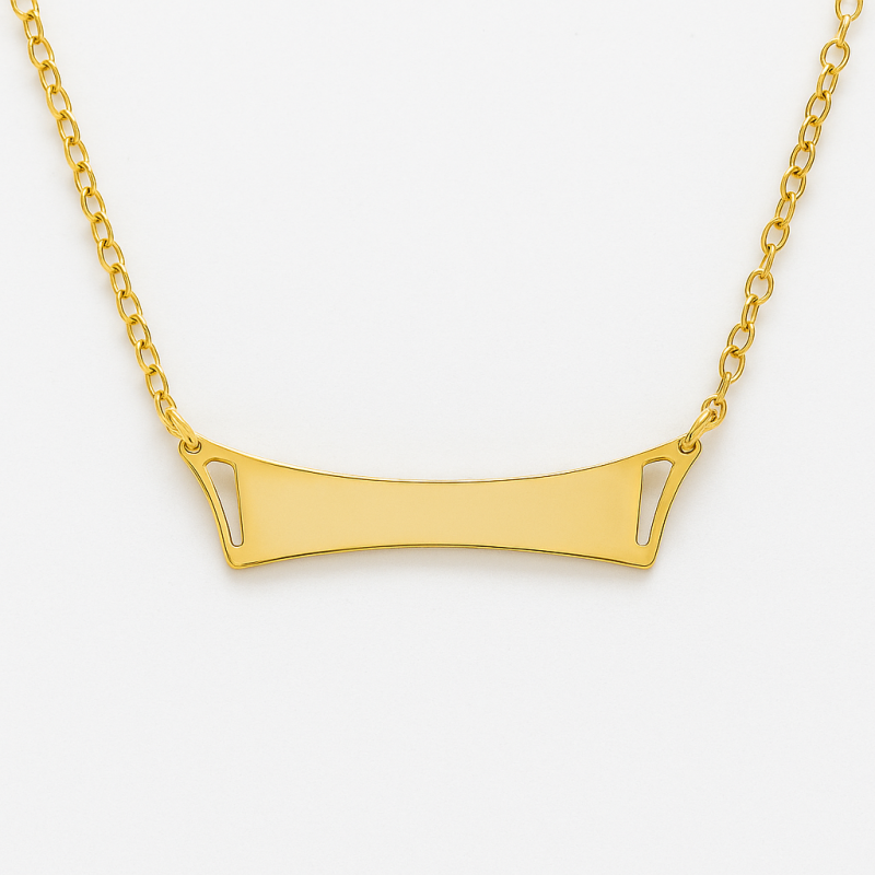 Collier plaqué or avec plaque gravée Collier plaqué or avec plaque gravée