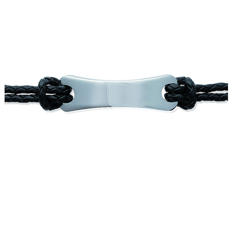 Bracelet acier et simili cuir