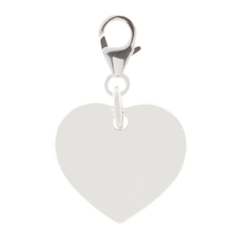 Pendentif clip coeur gravé